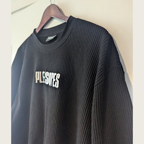 PLEASURES - Black cotton sweater - Sz L - Picture 2 of 7